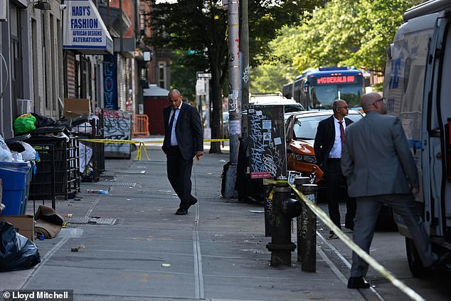 Homicide detectives are investigating a stabbing murder at Lafayette Avenue and Malcolm X Boulevard