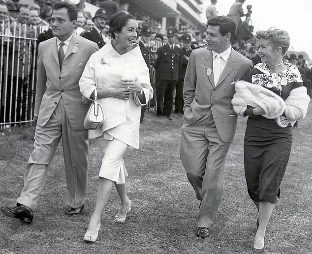 Double date: Debbie was honorary mother and best man to Eddie when Elizabeth tied the knot with her third husband Mike Todd;  the two couples are pictured in 1957