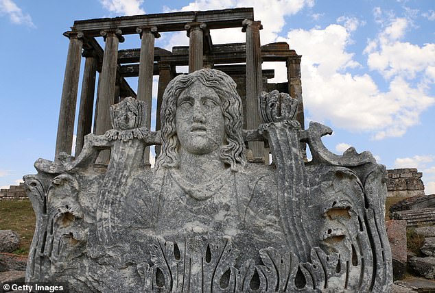 The city was conquered by the Romans in 133 BCE and is said to have reached its true heyday in the second and third centuries AD.  Above, an 'acroterion', or architectural ornament, for the Temple of Zeus.  Archaeologists call Aizanoi 'the city of 'gods and goddesses'