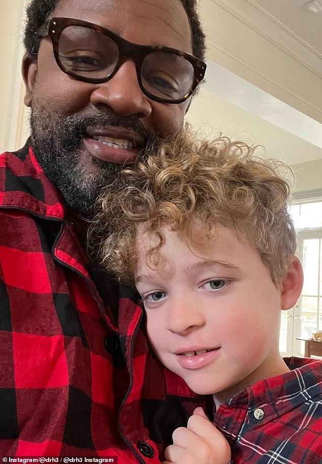 Harris pictured with his youngest son Hendrix on his Instagram page