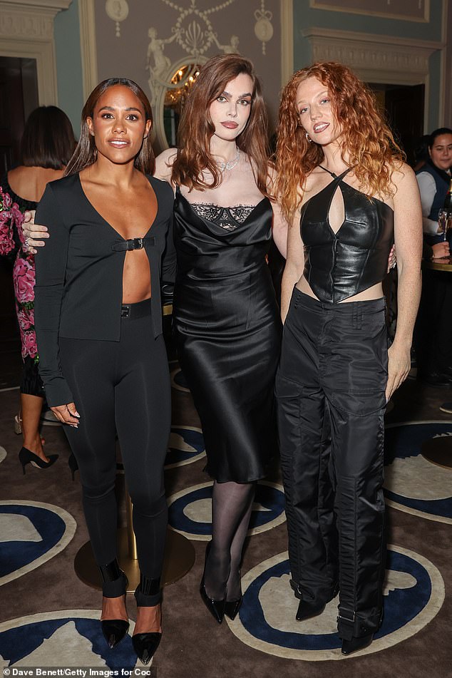 Night out: The duo were also photographed with Charli Howard (center) at the Coco der Mer event last month