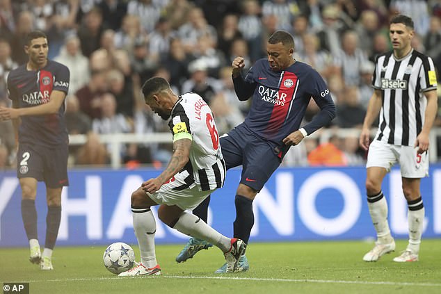 Lascelles' defensive display helped Newcastle to a big 4-1 win against PSG in the Champions League on Wednesday evening