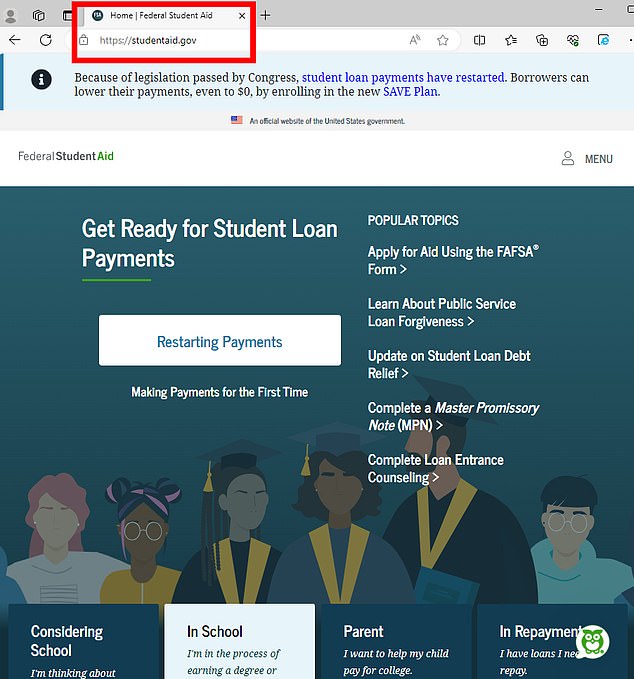 Typing “studentaid.gov/save” will direct users to a page with details on how SAVE income-driven repayment could help lower their monthly student loan payments