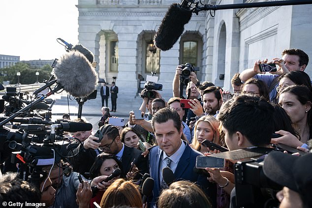 Republican colleagues accused Gaetz (center) of 