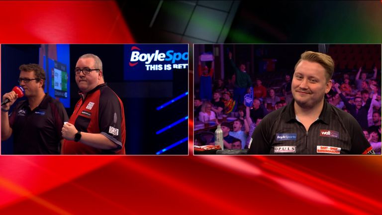 Bunting pinned this 138 checkout while his opponent Schindler was still at 501 during their clash