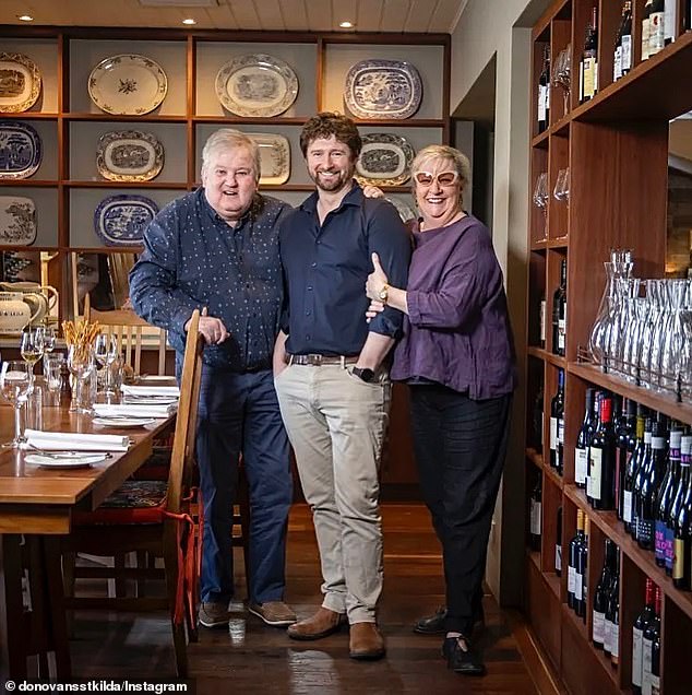 The Donovans sold their restaurant to Nick Parkhouse (centre) in August after Mr Donovan's health deteriorated and he was no longer able to work