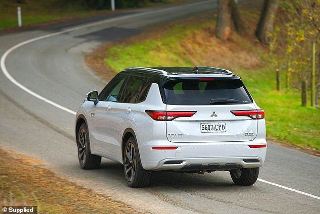 The Toyota RAV4 was Australia's most popular SUV in August and April, while the Mitsubishi Outlander (pictured) was the most popular four-wheel drive in March