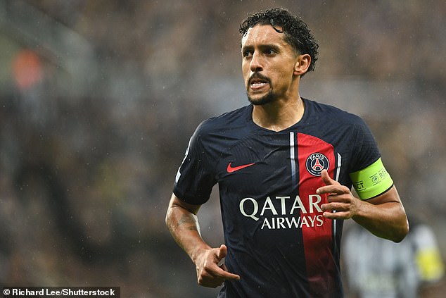 PSG captain Marquinhos was also criticized with a score of two after his poor performance