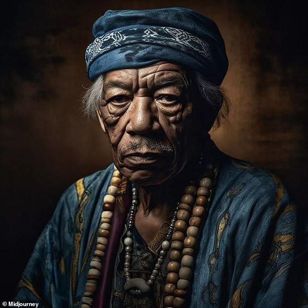 The 'Voodoo Child' singer bears a resemblance to Morgan Freeman in this AI image