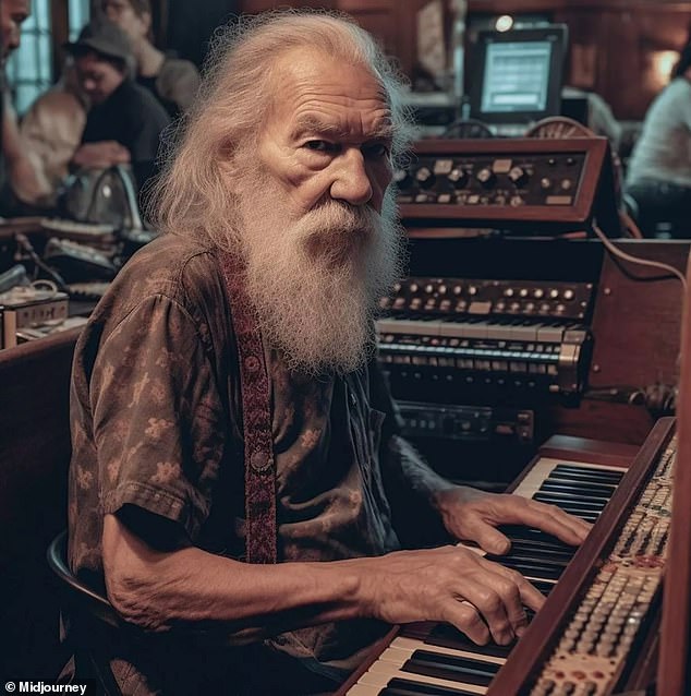 AI believes Grateful Dead founder Ron McKernan might have grown his beard and hair, which would now be white from age