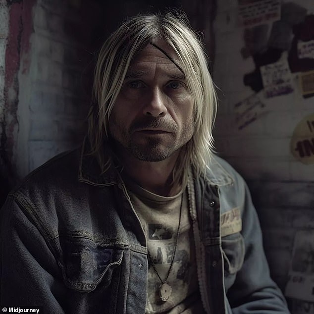 This AI photo depicts Cobain at the age of 56