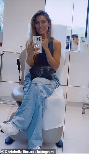 Treatment: The actor turned real estate agent filmed herself sitting in her dermatologist's chair before the treatment as she sat in her dermatologist's chair after consulting with them