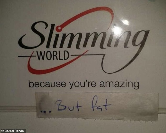 Someone made a joke about a Slimming World slogan, and hopefully most people could see the funny side