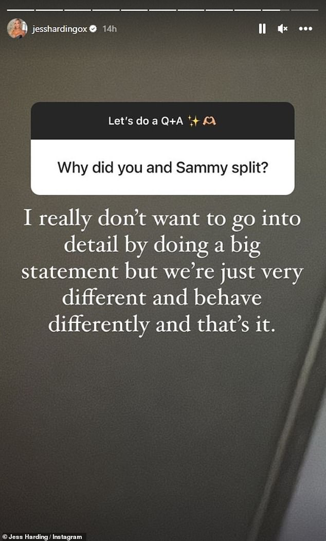 Staying mum: She was also asked about the reasons behind the split but chose to remain coy, saying: 'I really don't want to go into details by making a big statement but we are just very different and behave differently and that's it'