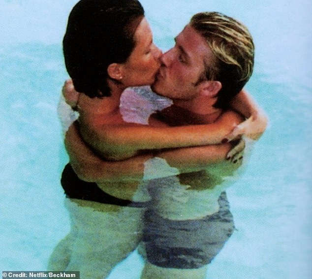 Cute: The couple looked more in love than ever in the sweet snaps from the trip, as the pair kissed in the ocean and cuddled together in their swimwear