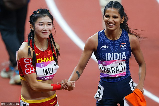 The race also attracted controversy over a false start made by Wu Yanni (left)