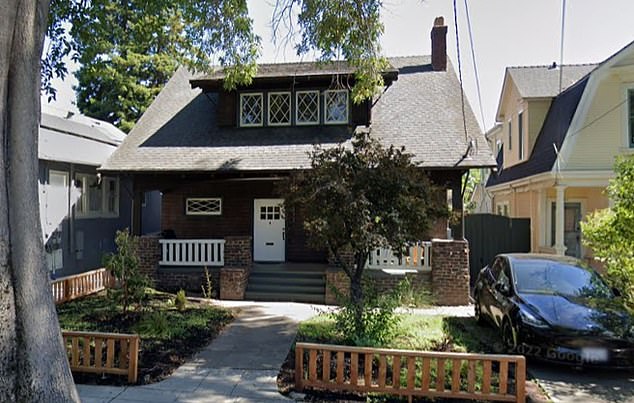 Oakland property: Court documents obtained by DailyMail.com show Hirschhorn was involved in a similar squatting dispute at this cottage she sublet in 2019.  The case was settled just two months before she moved into her current rental home