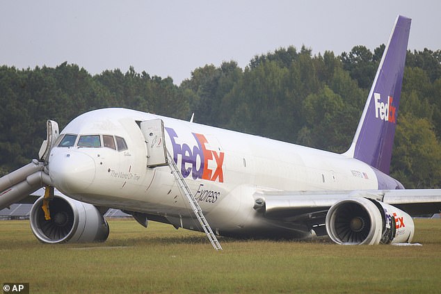 The gearless plane was spotted at Chattanooga Metropolitan Airport on Thursday morning, after the plane's three-man crew somehow managed to land it without the aid of the mechanism