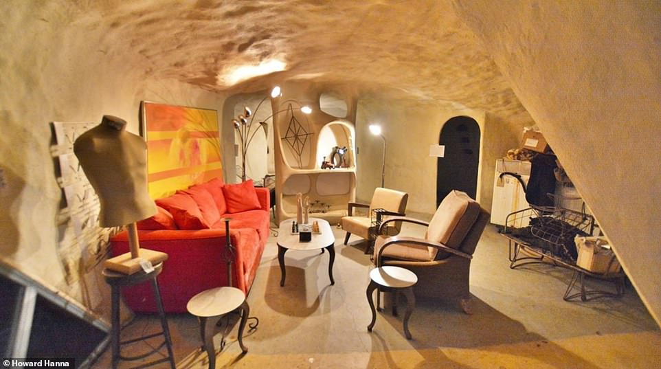 The texture of the interior walls is also made to resemble a hidden cave