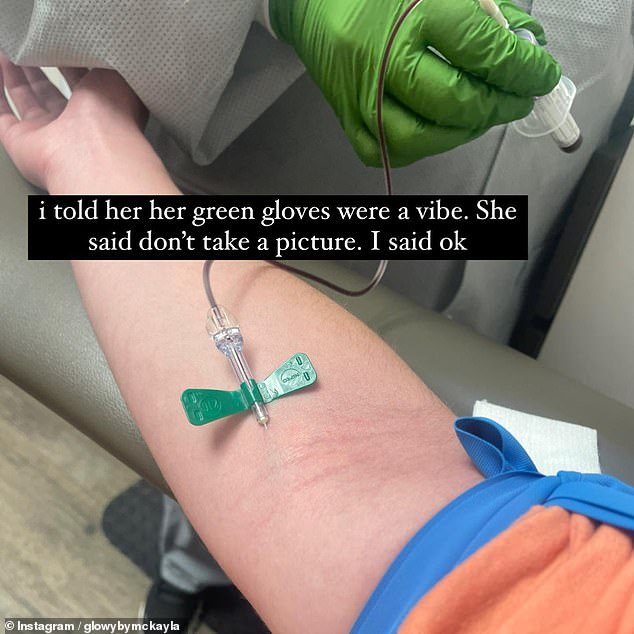 Maroney shared photos of herself having blood drawn as she tried to figure out what was wrong with her