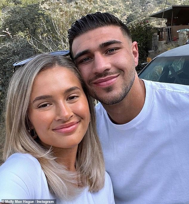 Supportive: Tommy opened up about Molly-Mae's distaste for the sport and revealed she only 'tolerates' boxing because it makes him happy, praising her for it