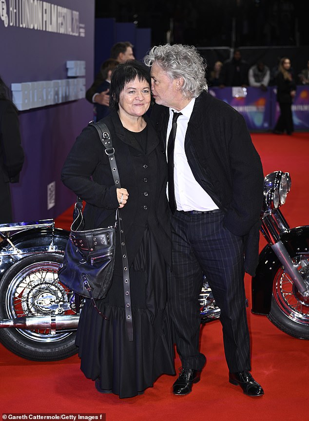 Cute: Dalia Ibelhauptaite and Dexter Fletcher were cozy on the red carpet