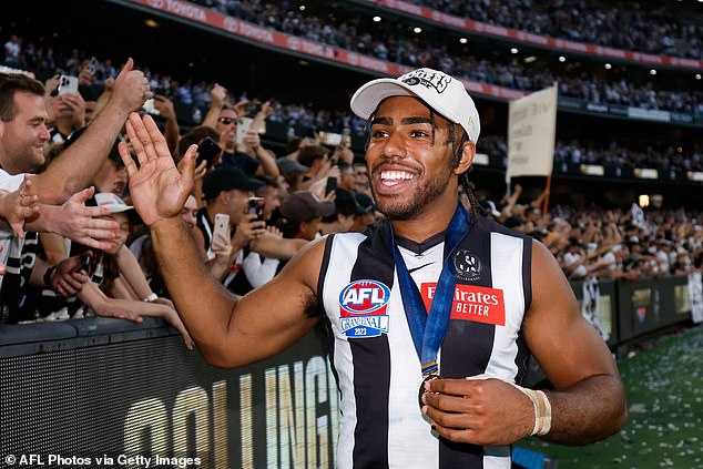 Issac Quaynor has established himself in the Collingwood backline and was rewarded with a premiership medal at the age of just 23