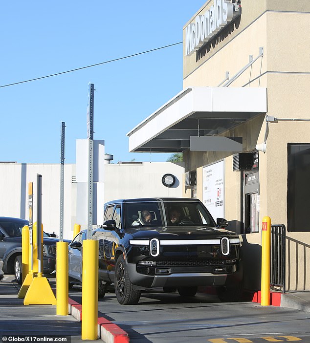 Luxury: Affleck drove his wife around in his electric Rivian SUV