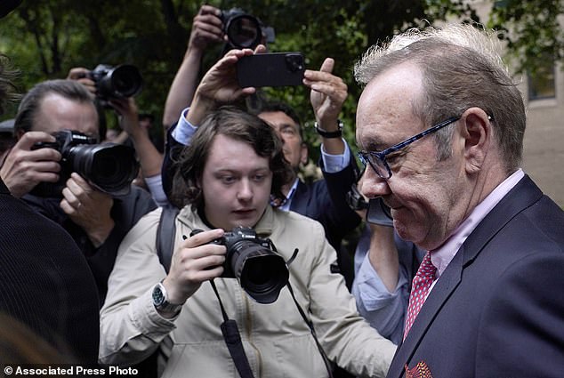 Actor Kevin Spacey leaves Southwark Crown Court in London, Wednesday, July 26, 2023. A jury has acquitted Kevin Spacey of nine sexual offences.  The Hollywood star, 64, stood trial at Southwark Crown Court accused of sexually assaulting four men between 2001 and 2013