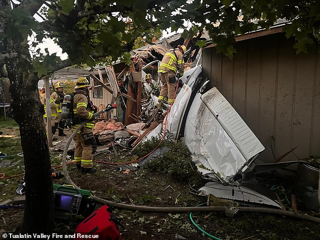 Fortunately, the plane never caught fire after the crash and emergency responders were able to maintain the structural integrity of the house