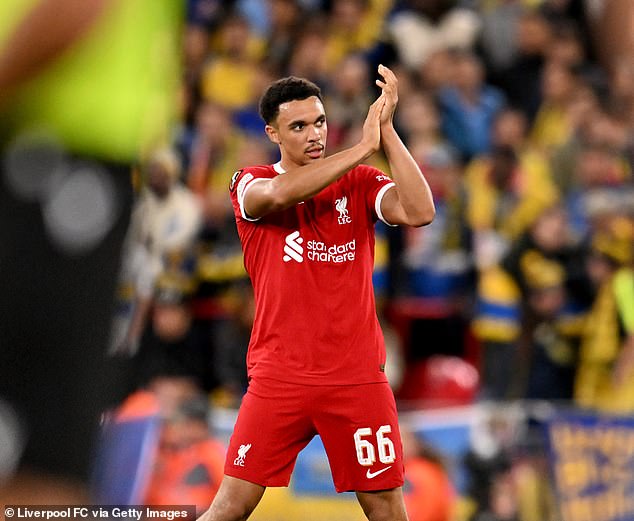 The England star left the field to a standing ovation from Liverpool fans at Anfield