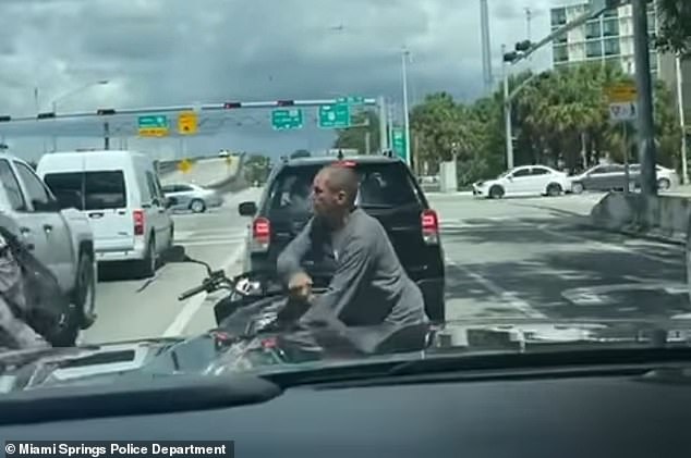 He jumped out of his car with a huge knife and lunged at the victim who stopped his scooter on the road next to Ruiz-Herrera.