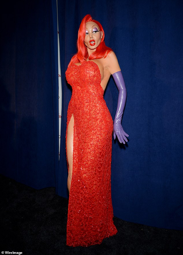 Va va voom!  Klum dressed up as Jessica Rabbit in 2015