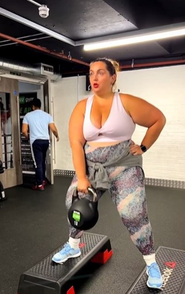 Plus-size influencer Alexia (@curvylexie28), who has 39.9k Instagram followers, says many plus-size people prioritize their well-being by exercising regularly