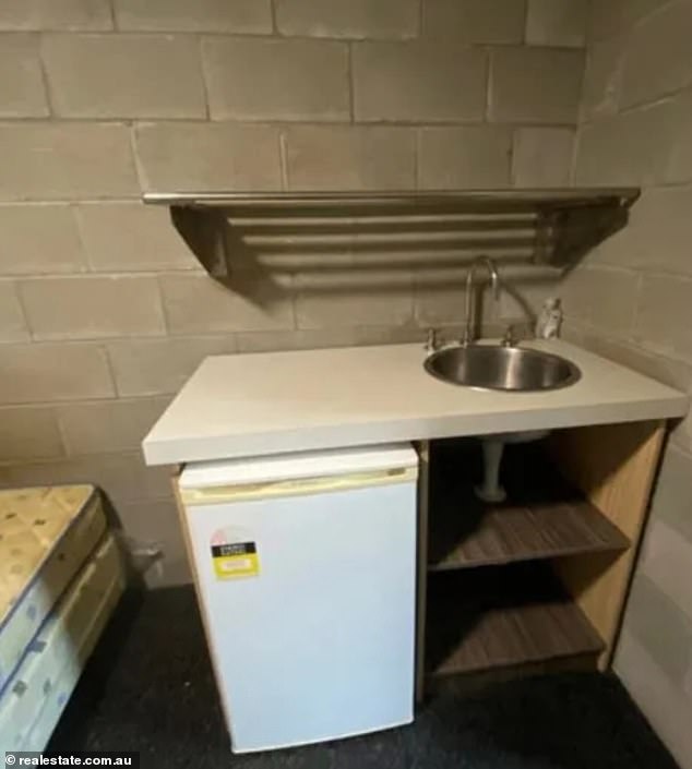 The small kitchen area includes a sink (photo) and a minibar refrigerator which is in a shared space with the living room