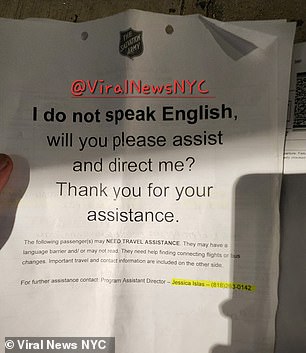 Several documents were shared, with one intended for airport staff with the title in bold letters: 'I don't speak English'