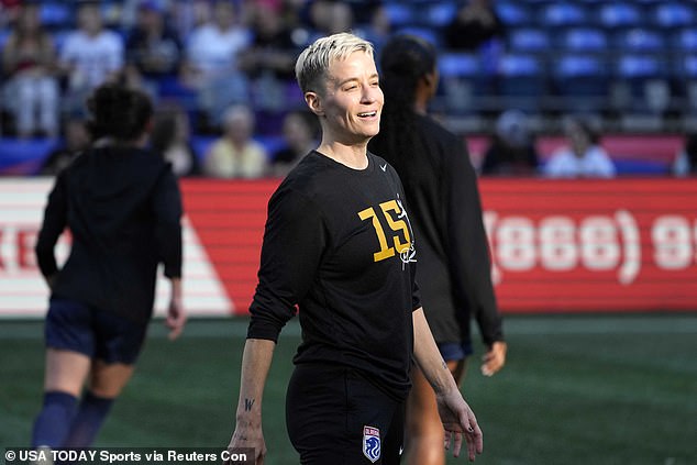 Rapinoe warms up before her final regular season home game against the Washington Spirit