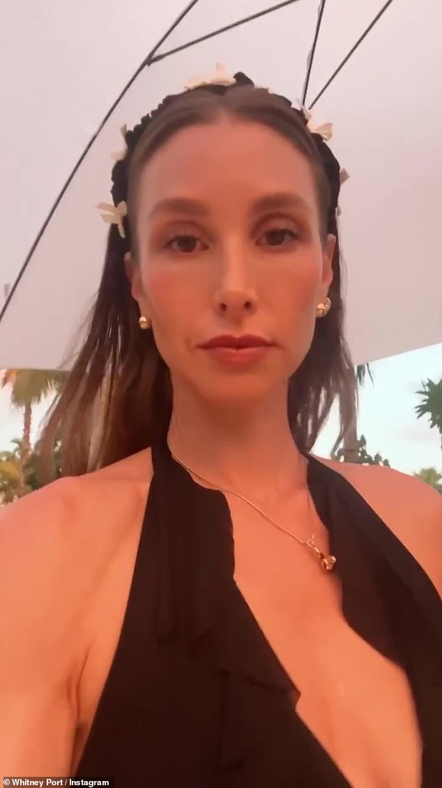 Working on it: Port also posted a video of herself modeling different outfits she wore during her recent trip to Puerto Vallarta, Mexico, which she called her 'put together Mexico trip look'