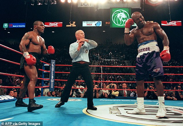 Tyson bit his opponent Evander Holyfield on the ear in June 1997, also in Las Vegas