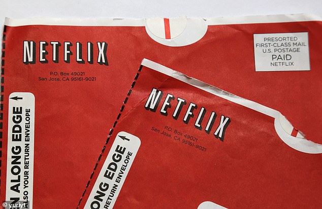 Originally, Netflix only shipped DVDs to customers in small envelopes (pictured), but its business model has shifted to online streaming