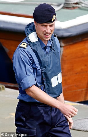 Prince William trained with the Royal Navy at Britannia Royal Naval College in June 2008