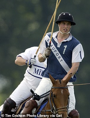 William in action for the local Beaufort team at Beaufort Polo Club in June 2002