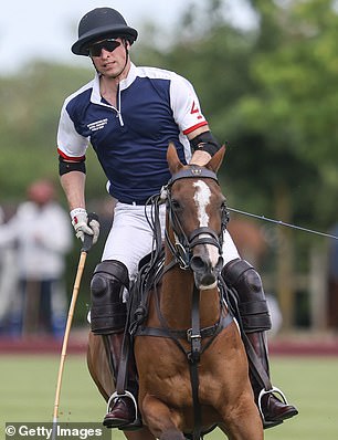 The Prince of Wales when he joined the Out-Sourcing Inc. in July.  Royal Charity Polo Cup 2023 at the Guards Polo Club in Windsor