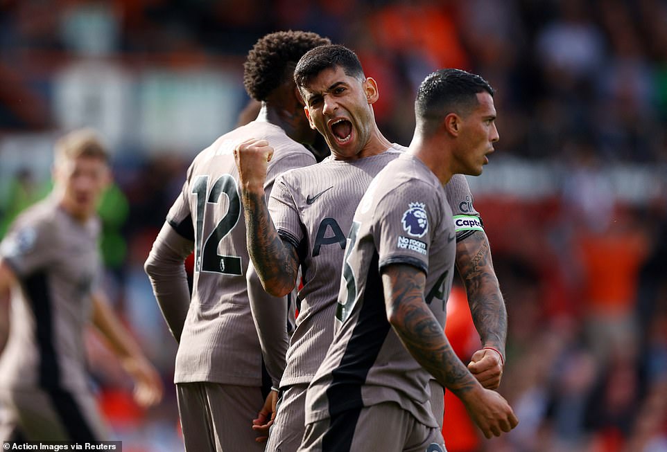 Tottenham's defense held strong in the latter stages of the match to protect their 1-0 lead and secure a hard-fought victory.