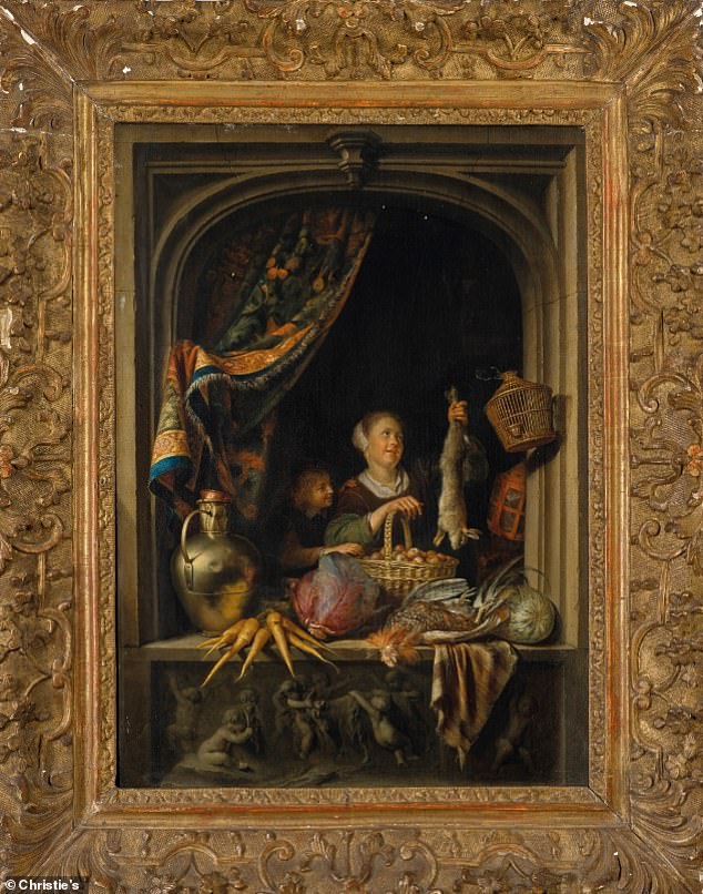 A 17th century oil on panel titled 