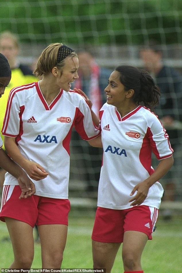 The smash hit: Bend It Like Beckham was released in the UK in 2002 and the film was widely praised for its commentary on South Asian culture (pictured: Keira Knightley and Parminder Nagra)