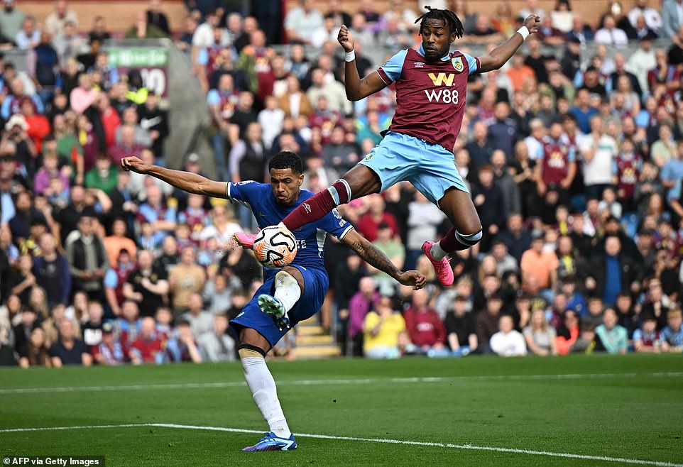 Wilson Odobert scored just 15 minutes into his first league game for Burnley after a smart move into the Chelsea box.