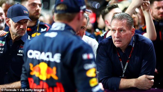 Verstappen's father (right) is an integral part of the Red Bull garage as he follows his son's career