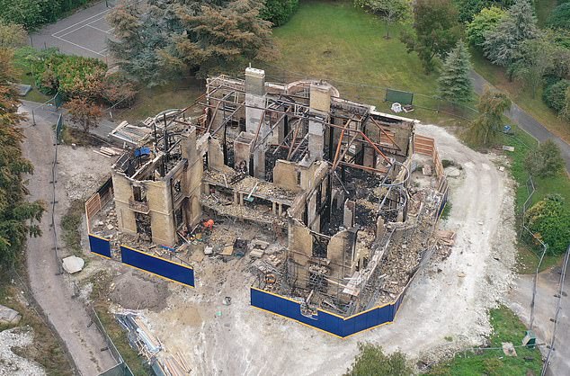 The mansion was completely destroyed by the fire that engulfed the house on September 23