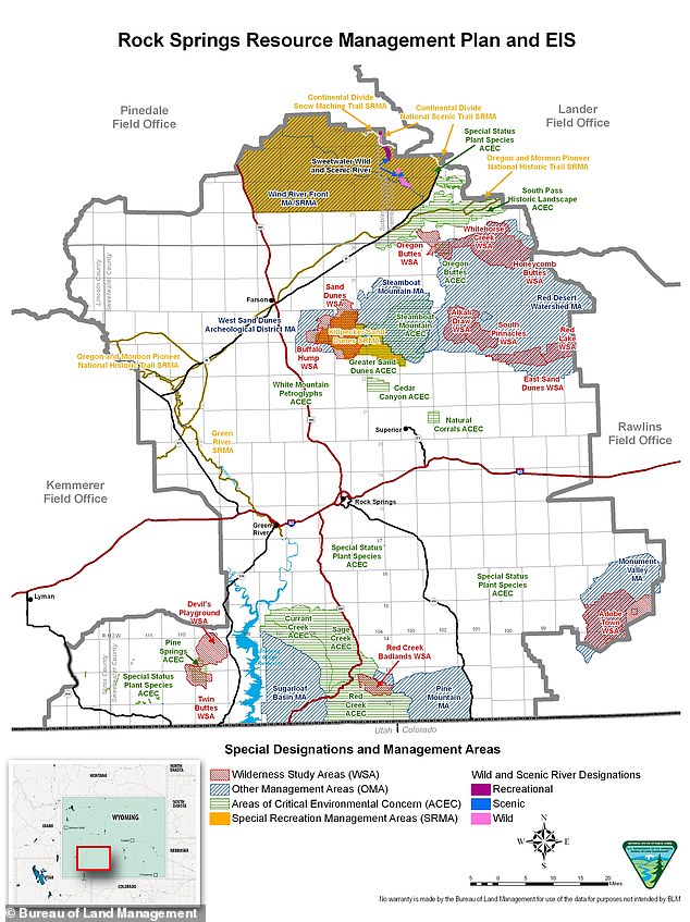 A Bureau of Land Management plan outlines plans for the protected areas